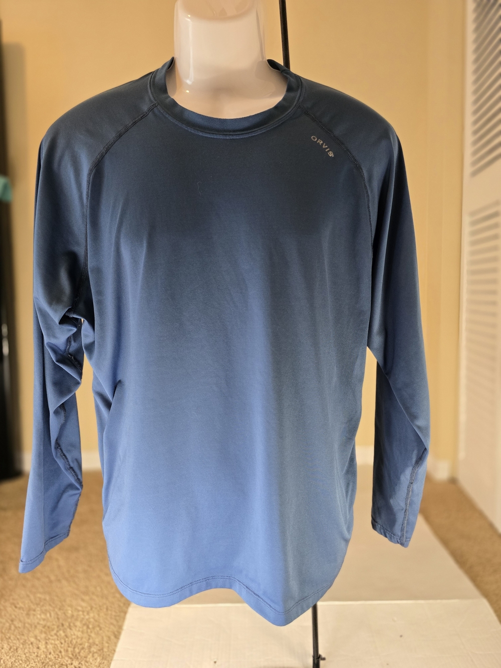 Orvis Blue Dricast Long Sleeve Crew - Men's Lightweight Performance Shirt, Large